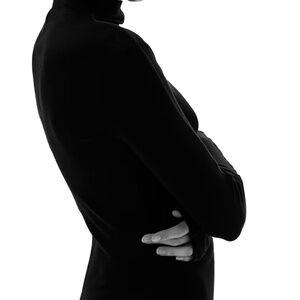 NWOT Black Wool Midi Dress